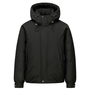 鸭鸭王一博同款羽绒服男女2025冬季新款休闲短款保暖连帽派克外套