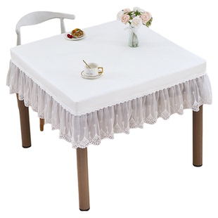 2025新款桌布防水防油免洗防烫正方形烤火桌罩蕾丝四方桌子遮盖布