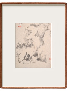 清代朱耸-山水册页新品装饰画
