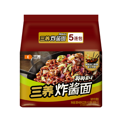 【自营】三养韩式炸酱面拌面冲泡即食宿舍解馋宵夜泡面五连包国产