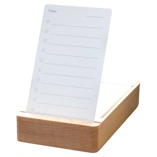 todolist便签便利贴纸每日计划本任务卡片清单桌面便签实木质底座立体立式便签办公室好物黑胡桃木便签盒套装