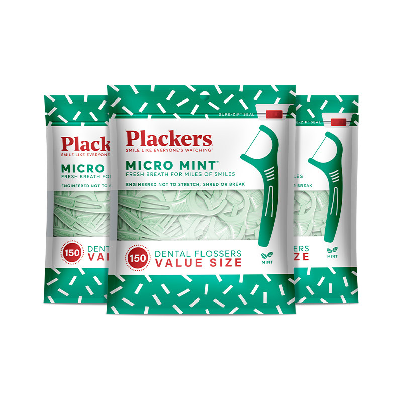 Plackers进口牙线棒超细薄荷味圆线家庭装牙线签高拉力家用一次性