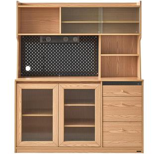 全友家居原木风餐边柜靠墙一体厨房家用橱柜酒柜客厅置物柜茶水柜