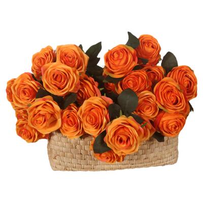 橙色10头9头把束玫瑰仿真花束