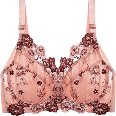 大胸超薄大码文胸薄款侧收调整