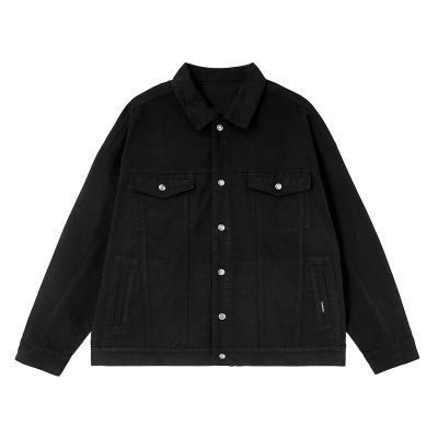 纯棉外套开衫宽松夹克翻领休闲