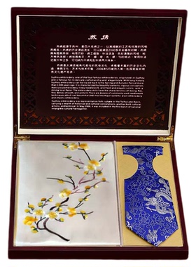 西祠宫坊中国风刺绣礼品围巾套装