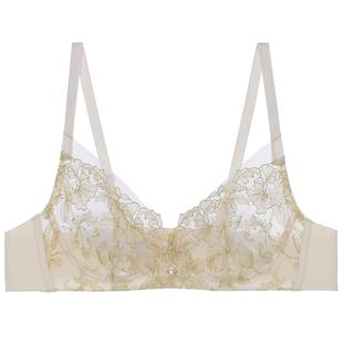 爱慕25夏季花间绮梦内衣女3/4薄杯蕾丝大胸显小文胸AM13C211