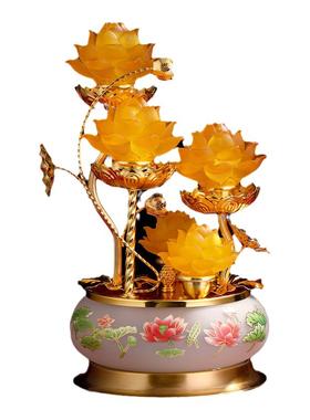 七彩莲花灯佛前led家用供灯