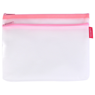 香港Easymate易事美EVA半透明双拉链收纳袋防水彩色双层A4文件袋