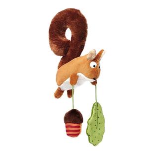 sigikid德国 小松鼠玩偶多功能摇铃响纸宝宝婴儿床推车可悬挂挂件