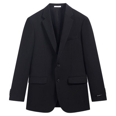 ZIOZIA秋季纯色简约商务正装基本款黑色西服外套ZSB03801B