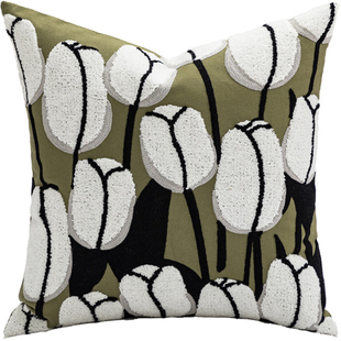 2025新款家居软装抱枕现代轻奢法式绿色田园风沙发靠垫设计师靠包