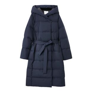 OVV秋冬热卖女装大横格绗线保暖蓬松连帽长款羽绒服