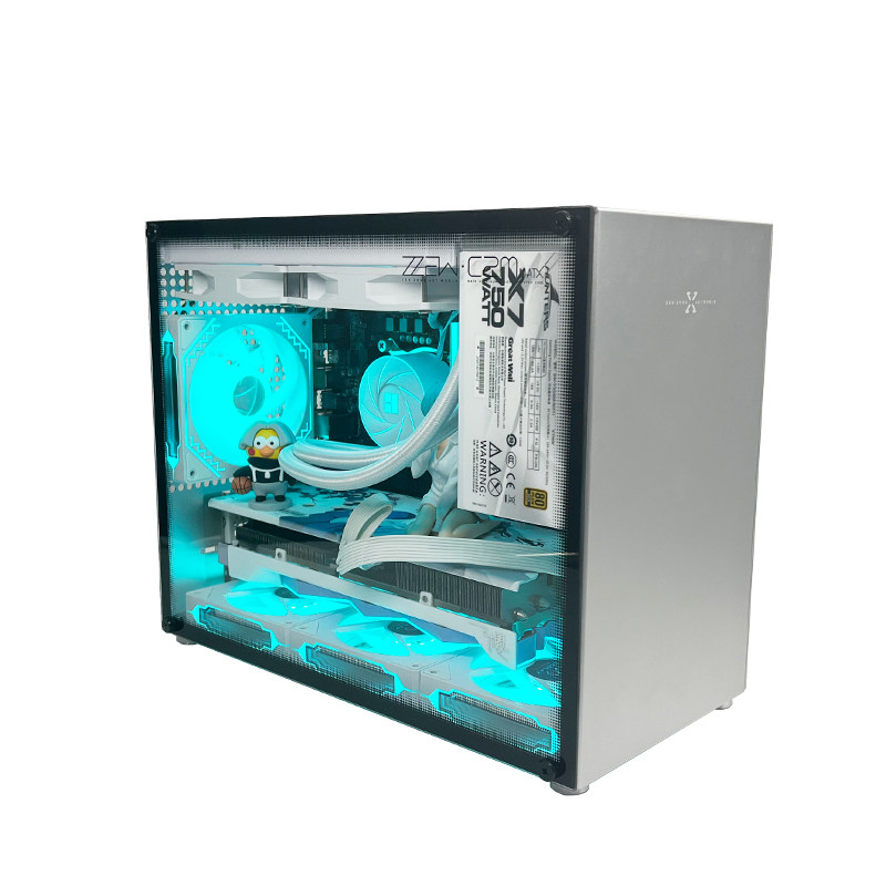 小喆优品C2M全铝MATX主板/ATX电源240水冷RTX5060TI电脑主机机箱