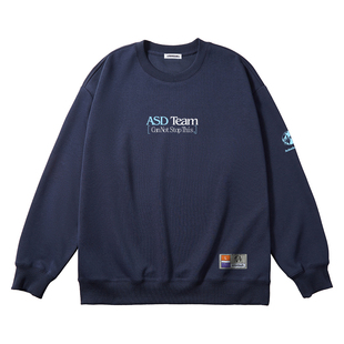 ACTIONS国潮标语基础款圆领卫衣春秋季美式宽松休闲印花长袖上衣