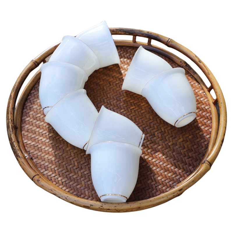 0羊脂玉功夫高档德化logo茶杯