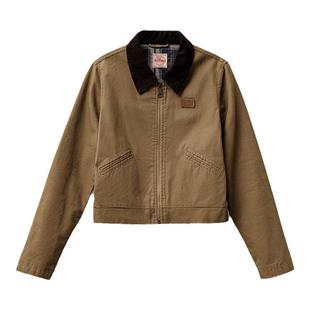 马登美式巴恩风卡其撞色翻领底特律谷仓工装夹克短外套上衣女士秋