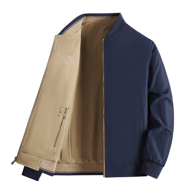 纯棉立领修身夹克男士春秋短款工装休闲外套型男帅气韩版jacket潮