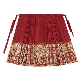 汉尚华莲[银花灯愿]原创红色织金马面裙明制婚服新年过年汉服女