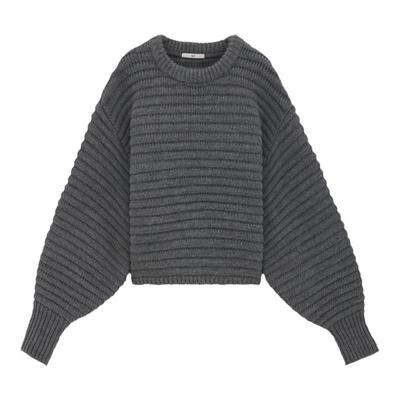 SLY泡泡袖条纹内搭简约针织衫