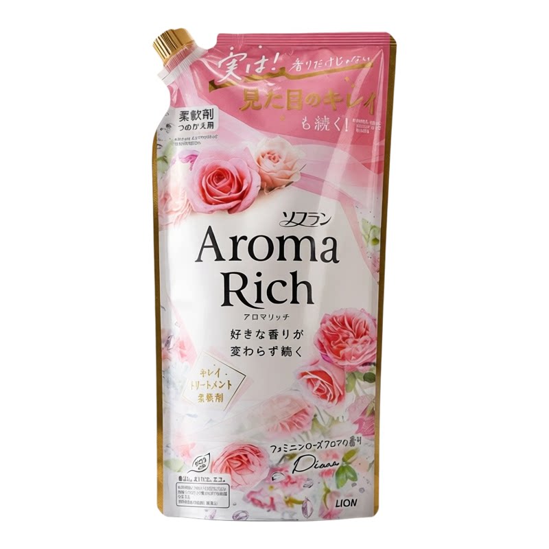 狮王 Soflan Aroma Rich香氛柔顺剂补充装380mlDiana温和花香白色