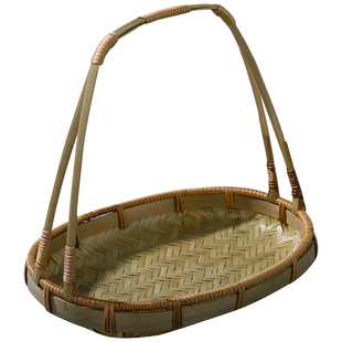 竹编篮子手提篮点心篮桌面小果盘托盘零食糕点篮竹制品水果篮竹篮