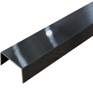 黑钛金u型装饰条定制不锈钢拉丝黑钢玫瑰金吊顶u形卡槽金属收边条