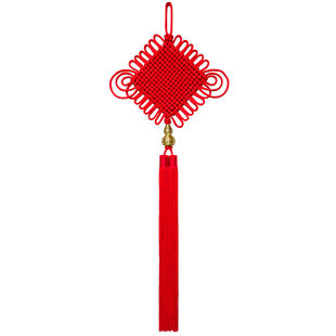 大红中国结挂件客厅电视墙装饰走廊玄关铜挂饰新中式乔迁新年礼品