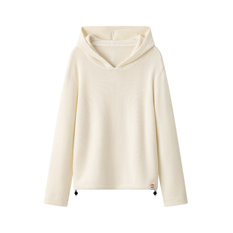 GooBeeFeel儿童25冬季新品男女连帽宽松保暖毛衣羊绒毛混纺针织衫