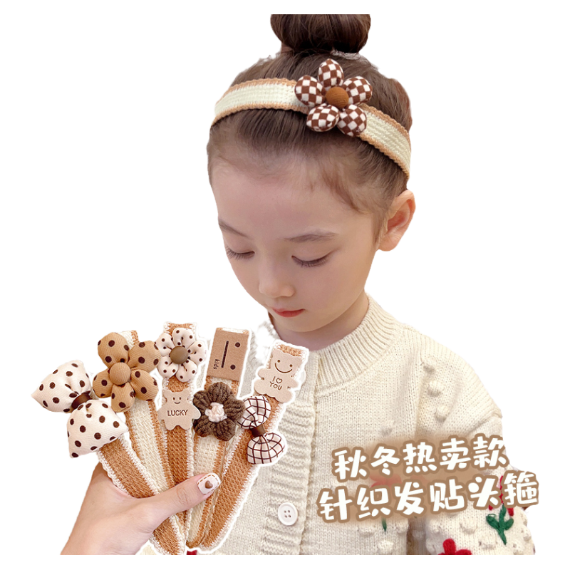 儿童刘海帖新款碎发神器宝宝魔术贴发带小女孩粘头发箍蝴蝶结头饰