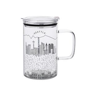 创意耐高温大容量1000ml玻璃吸管杯大号办公室喝水杯子带盖把手1l