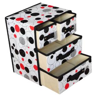 学生收纳箱带抽屉式柜布艺整理盒归纳盒子床头箱子可折叠多层神器