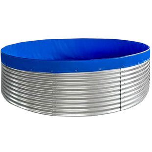 鱼塘果园蓄水池镀锌板帆布水池蓄水桶刀刮布鱼池圆形养鱼池养殖池