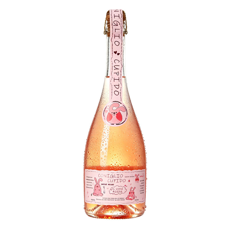萌兔莫斯卡托起泡香槟气泡酒甜型桃红葡萄酒微醺原瓶进口女生礼物