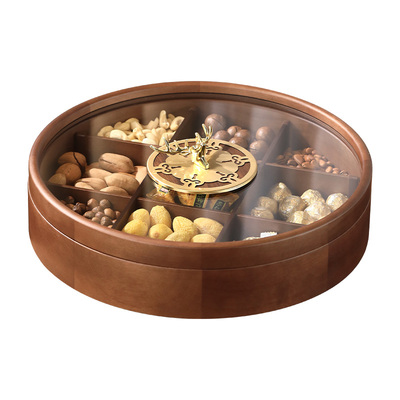 密封防潮0油漆实木九宫格干果盘