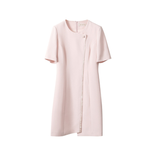 FUYAO扶摇 醋酸小香风连衣裙女不规则初夏绝美裙子中式盘扣西装裙