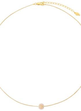 迷你珍珠吊坠女小众轻奢k金色设计时尚秋冬毛衫锁骨链新款配饰品