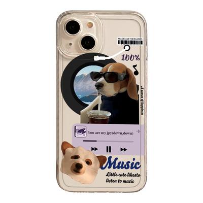 唱片狗狗猫咪手机壳情侣可爱