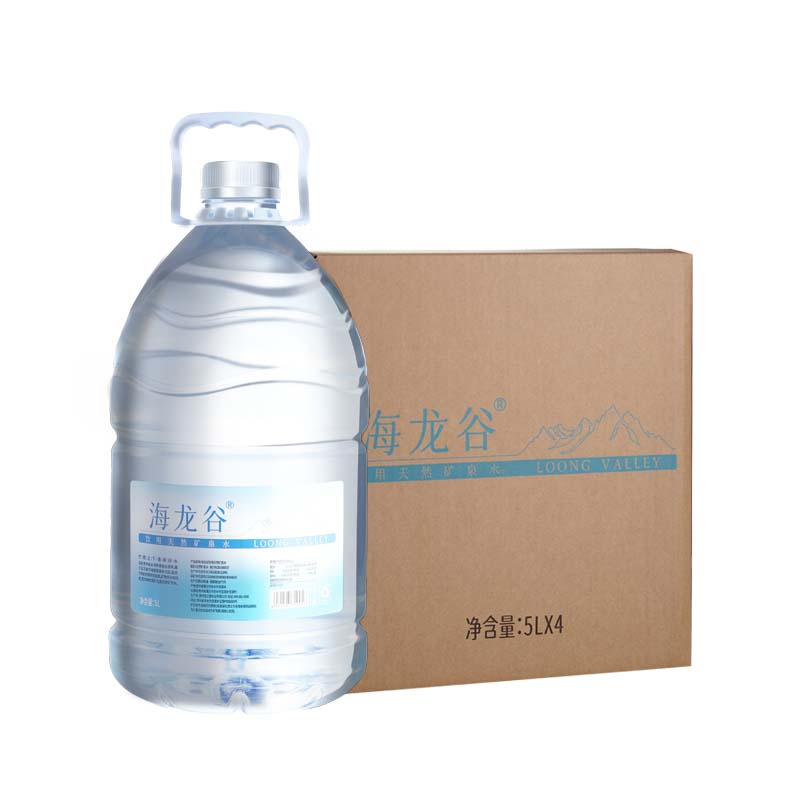 海龙谷天然含锶弱碱性天然矿泉水家用泡茶大桶饮用水整箱5L*4桶
