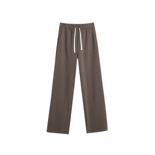 青少年高中初中学生女孩春秋棉质裤子加长版高个子直筒阔腿运动裤