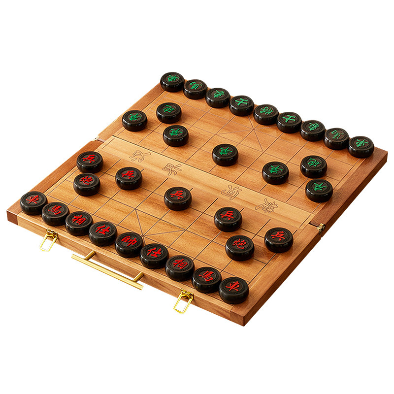 棋先锋实木折叠升降中国象棋套装