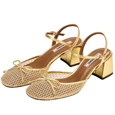 73hours法式网纱高跟凉鞋