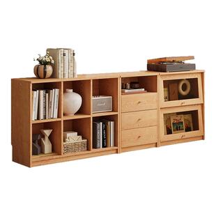 木兜家具多乐组合柜实木书柜置物收纳储物矮柜落地书架家用餐边柜