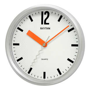 日本RHYTHM丽声挂钟客厅卧室书房静音现代时尚小挂钟CMG890/839