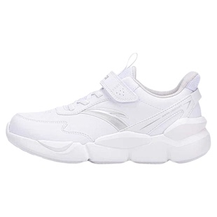 安踏童鞋男童小白鞋春季网面透气儿童白色运动鞋女童小学生跑步鞋