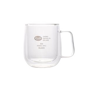 双层高硼硅玻璃咖啡杯高颜值耐高温喝水杯子透明茶杯家用带盖把手