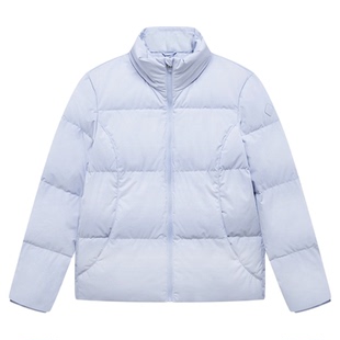 特步女子羽绒服短款立领冬季款防风防泼水百搭休闲女冬装鸭绒外套