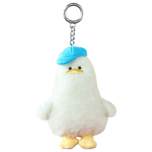 LINE FRIENDS SSEBONGRAMA躺平鸭毛绒玩偶钥匙扣包挂件打工人挂链