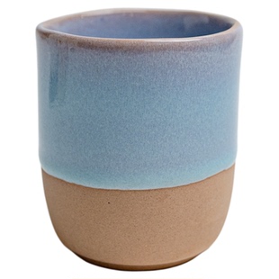 复古创意拼色粗陶水杯家用陶瓷手握杯精致茶具餐厅好看的彩釉杯子